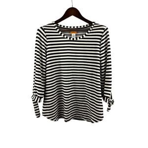 Women’s Ruby Rd. Medium Black & White Striped Blouse
